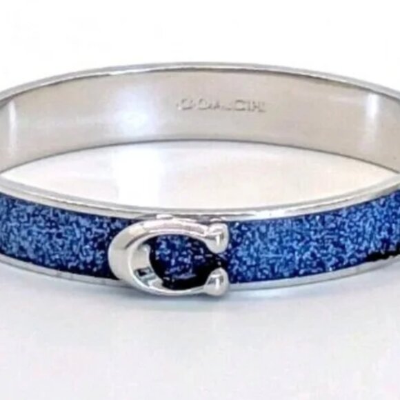 RESERVED FOR LISA BUY NOW COACH Blue glitter bangle NWT - Picture 2 of 4